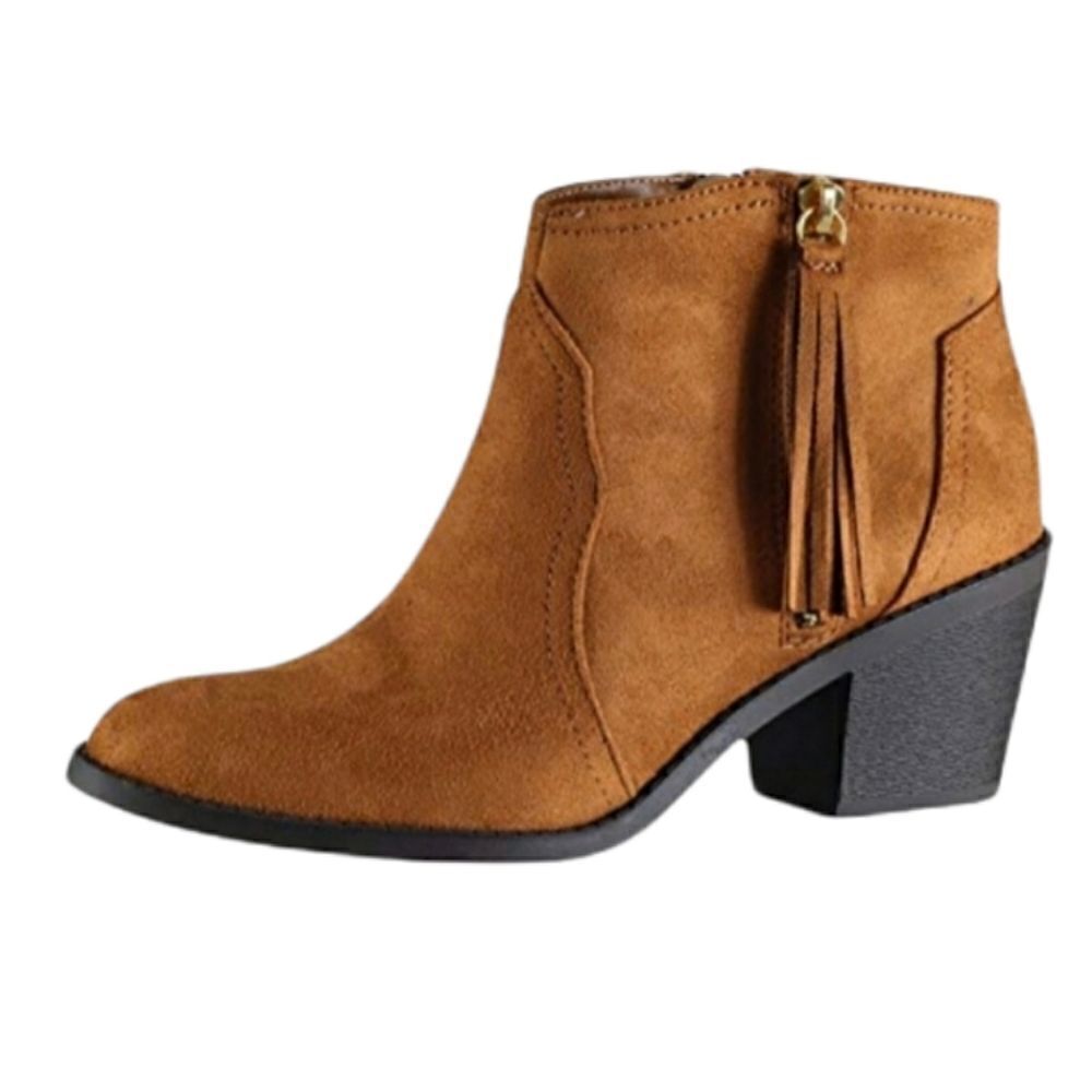 Suede Ankle Boitie With Tassel